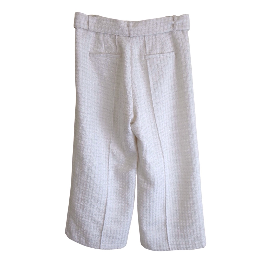 Alexia Admor Tweed Belted Wide Leg Pants White Womens Caden Trouser Size 10 — image 4 of 7